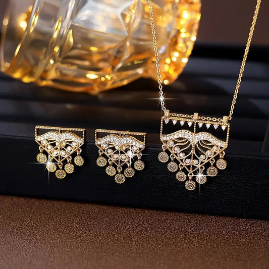 Set collana e orecchini vintage classico premium