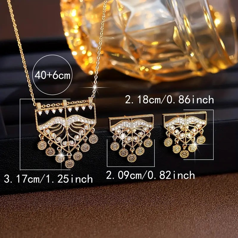 Set collana e orecchini vintage classico premium