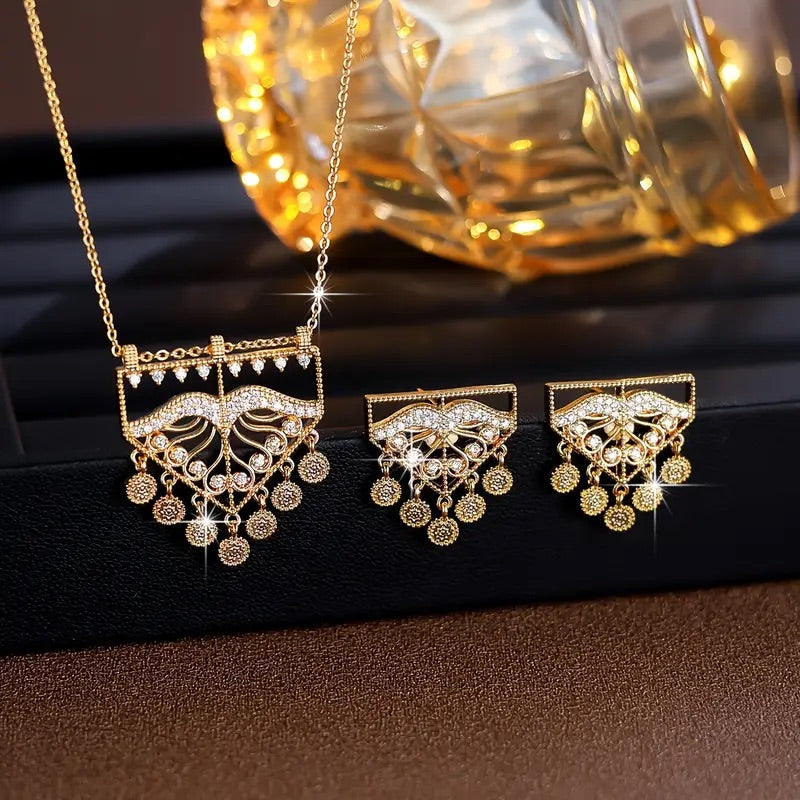 Set collana e orecchini vintage classico premium